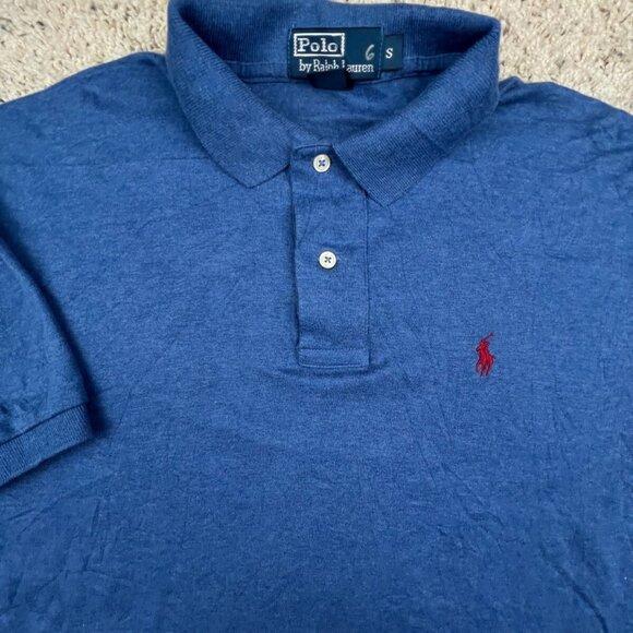 Polo Ralph Lauren Cotton Short Sleeve Polo Shirt w Pony Adult Size Small Blue - Picture 1 of 8